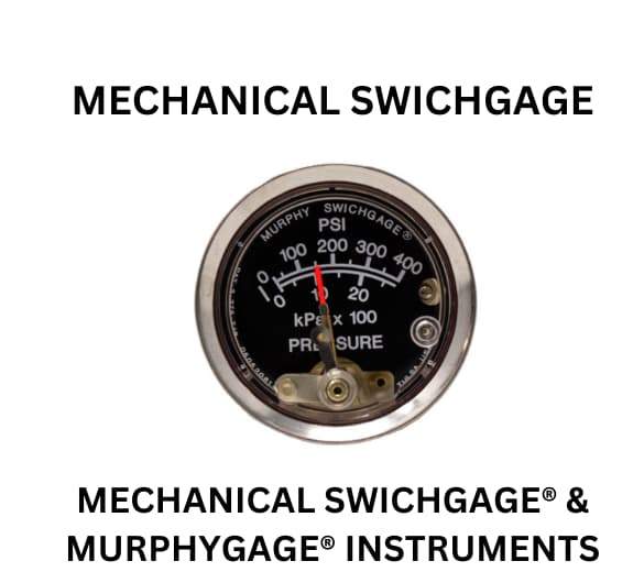 Mechanical switch gauge with the inscription mechanical switchage, showcasing its technical design and functionality